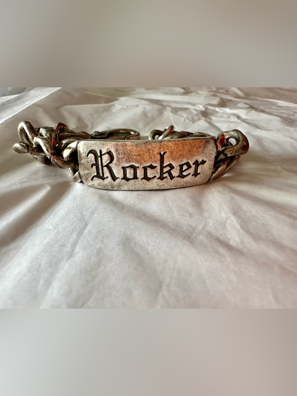 Lucky Brand Silver-Tone "Rocker" Chain Bracelet (unisex - larger loose fit F)